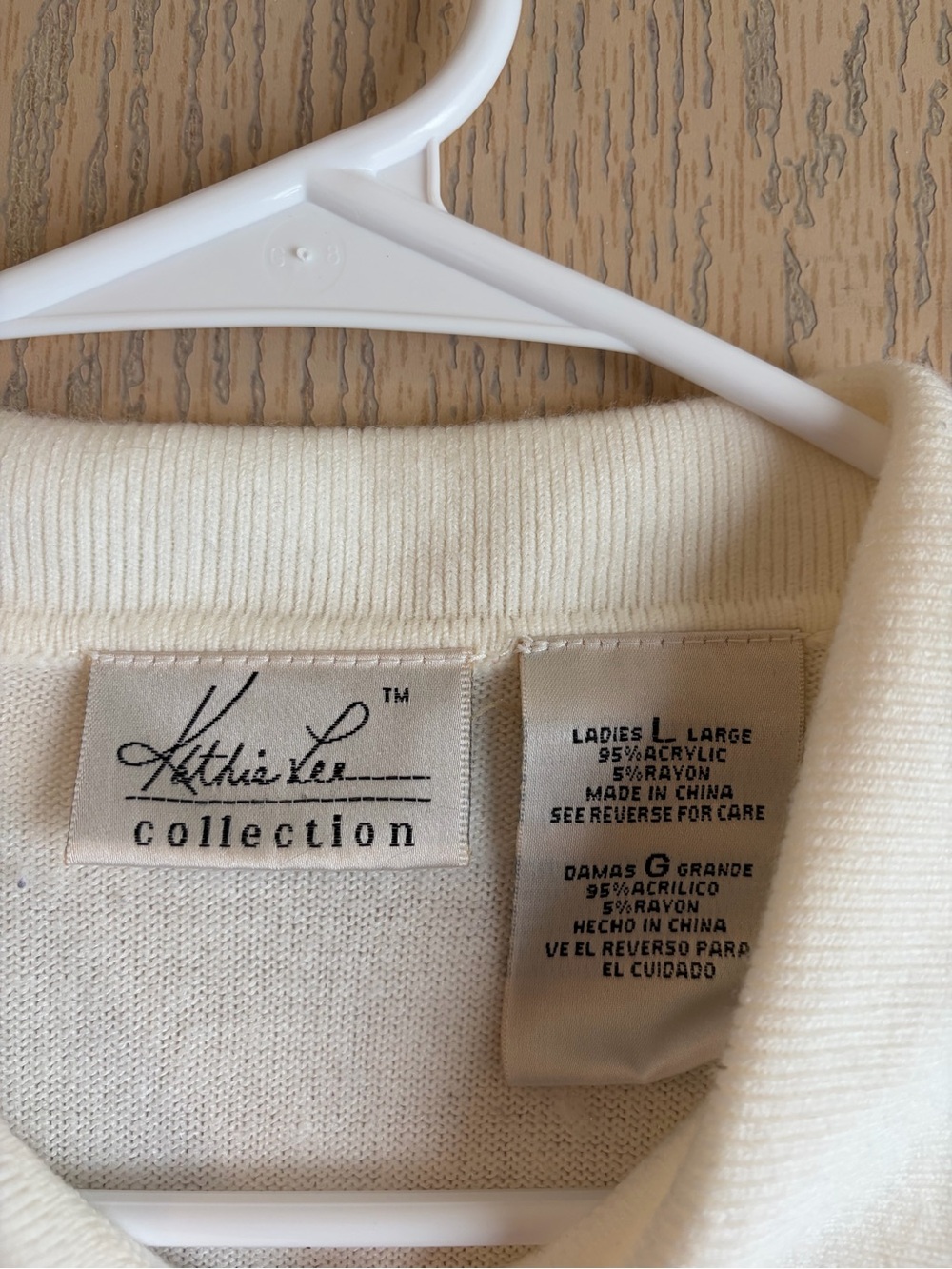 Kathie Lee Collection Cream Button-Front Cardigan with Pink Floral Embroidery - Picture 4 of 6